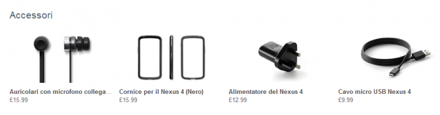 accessori nexus 4