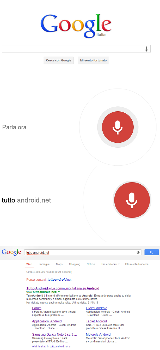 Google Chrome Ricerca Vocale