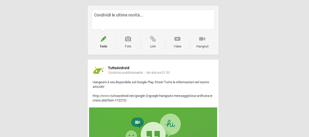 google+ nuovo layout tuttoandroid