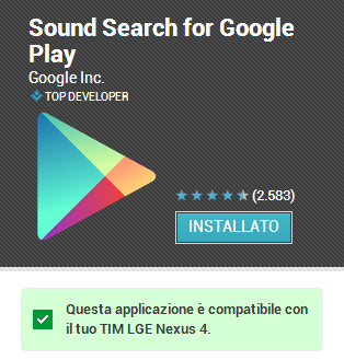 google sound search dopo