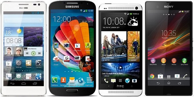 Confronto Display Galaxy S4, HTC One, iPhone 5, Ascend D2, Xperia Z