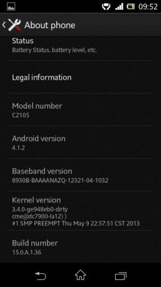 Sony Xperia L riceve l'aggiornamento 15.0.A.1.36