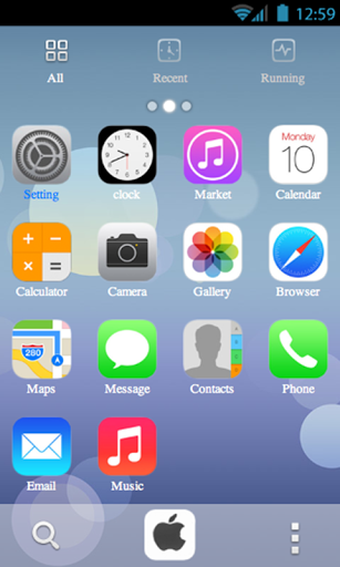 tema iPhone iOS 7 per GO launcher 