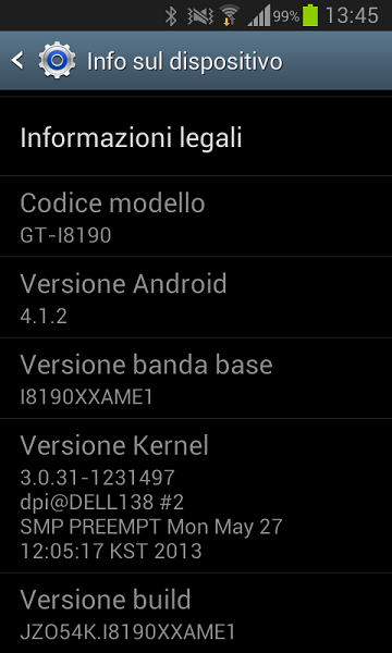 Galaxy S3 Mini I8190XXAME1