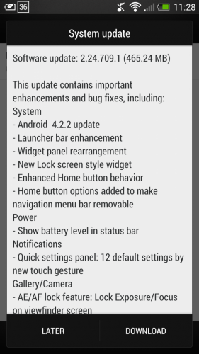 HTC One OTA Android 4.2.2