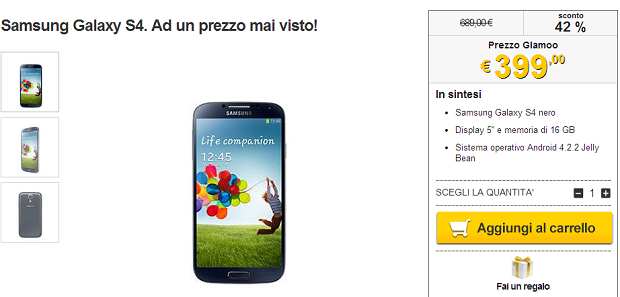 Galaxy S4 Offerta Promozione Prezzo
