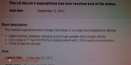 nexus4eol