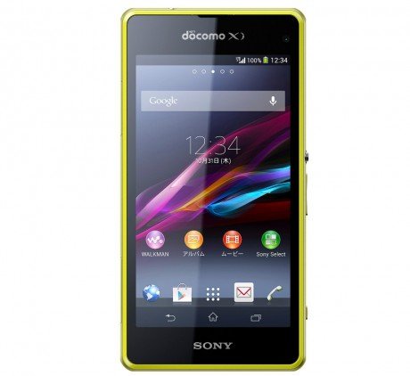The-Sony-Xperia-Z1F-a-4.3-handset-for-Japan-notice-the-front-camera-is-on-the-right-and-the-prominent-DoCoMo-logo.