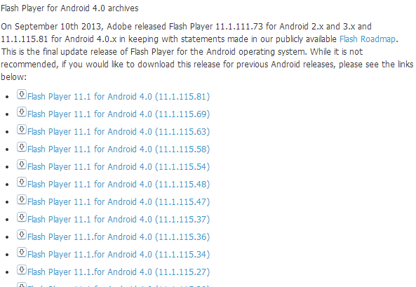 flash player android