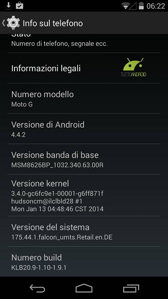 Moto G Aggiornamento