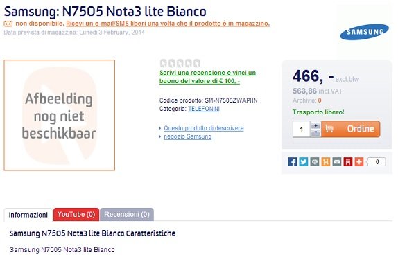 note lite store olandese in italiano