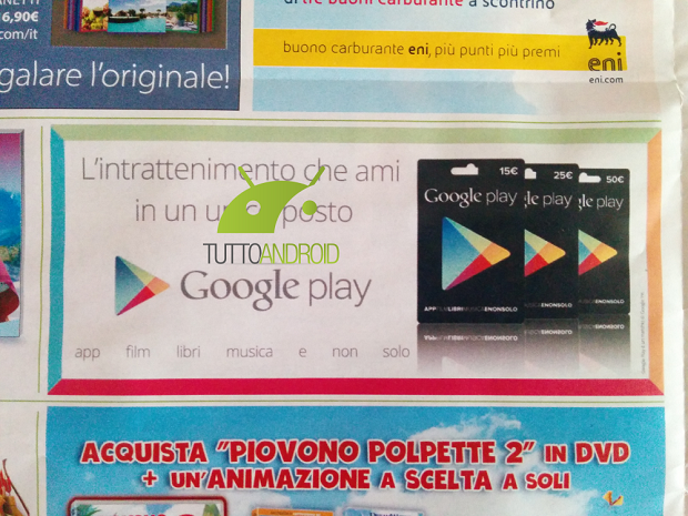 google play gift card tuttoandroid