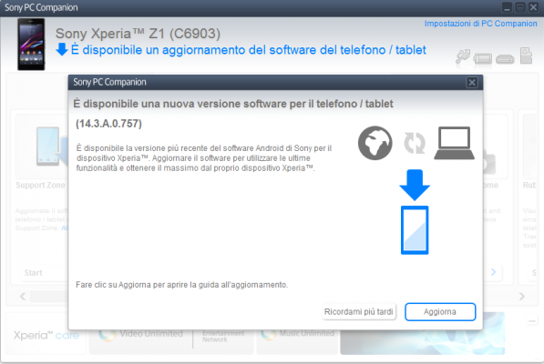 xperia z1 compact z ultra aggiornamento