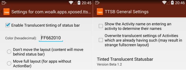 Tinted translucent statusbar