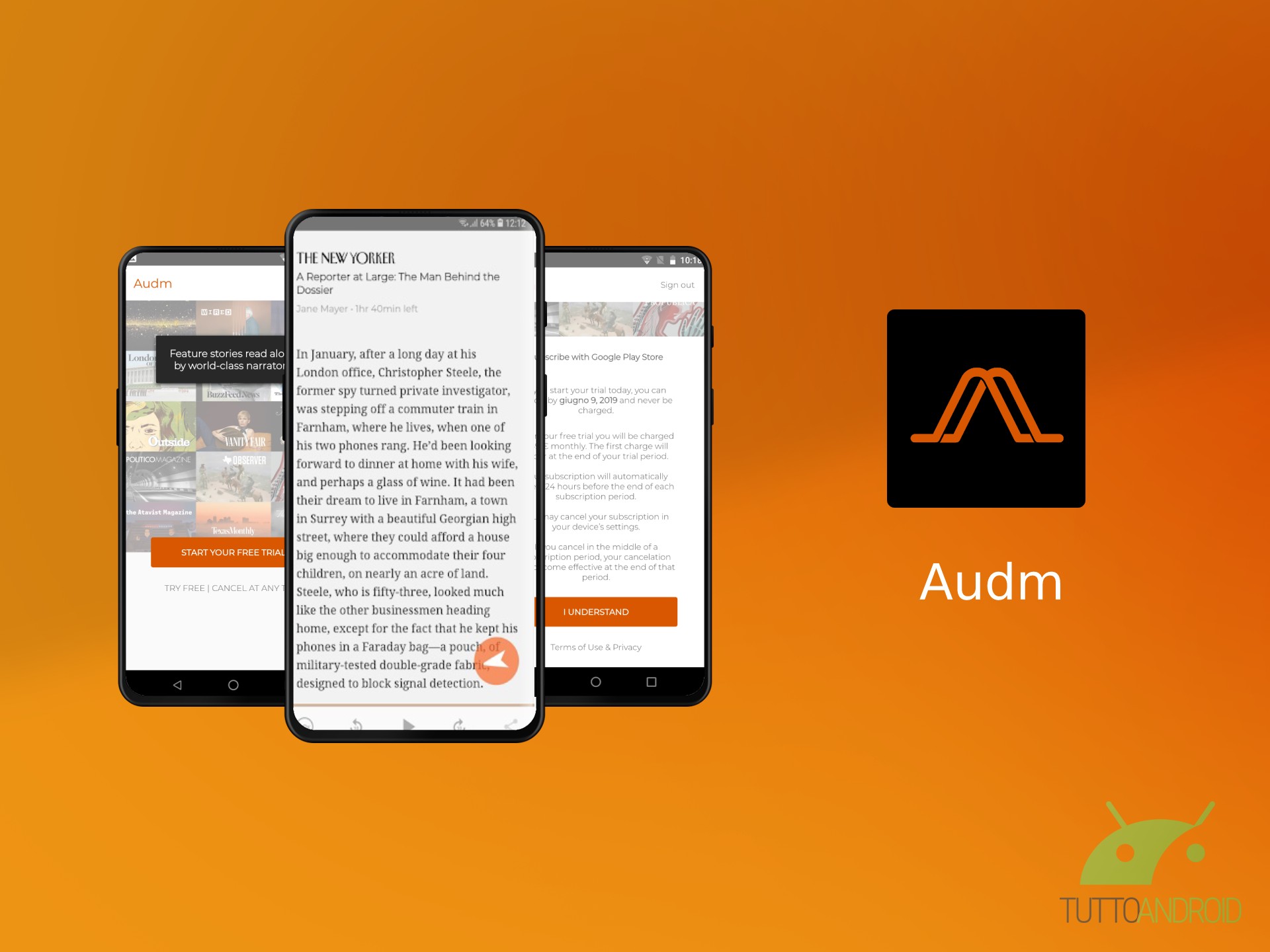 Audm permette di ascoltare le notizie di varie fonti lette da celebri narratori di audiolibri Audm permette di ascoltare le notizie di varie fonti lette da celebri narratori di audiolibri