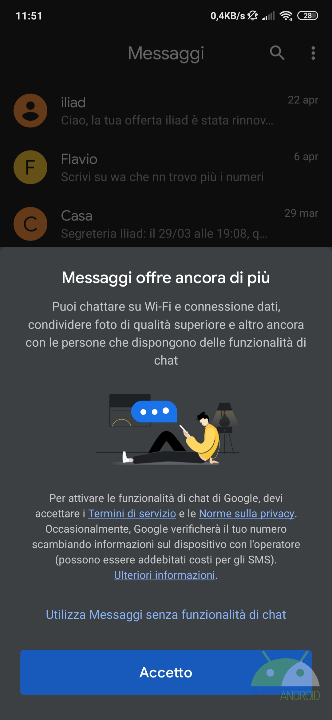 Google Messaggi RCS