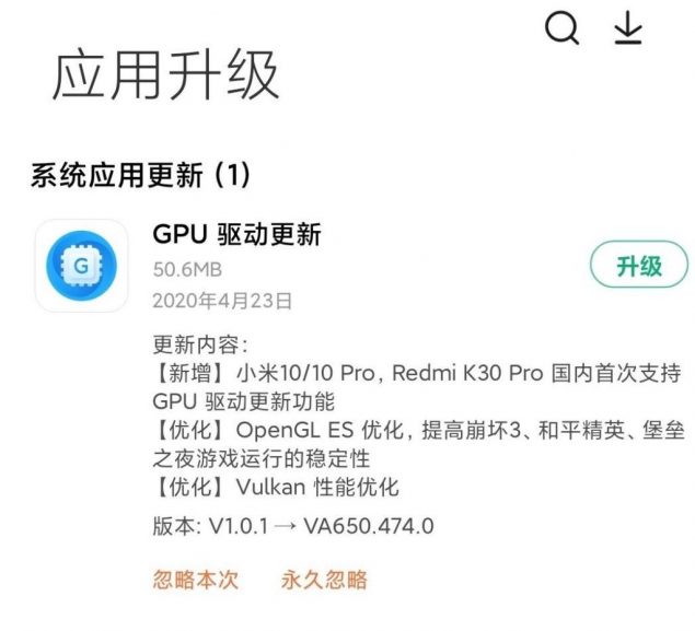 xiaomi gpu driver update novità