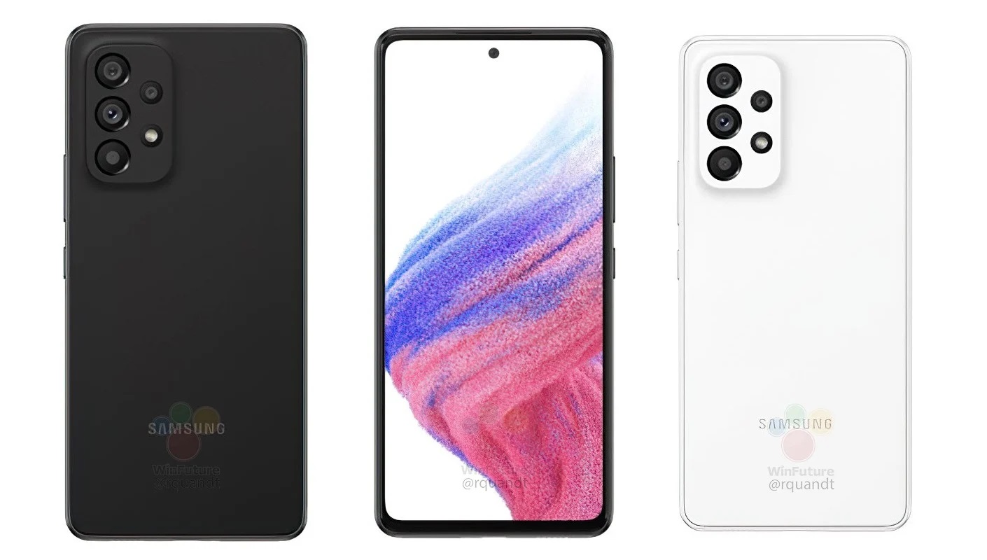 Samsung Galaxy A53 5G render black and white