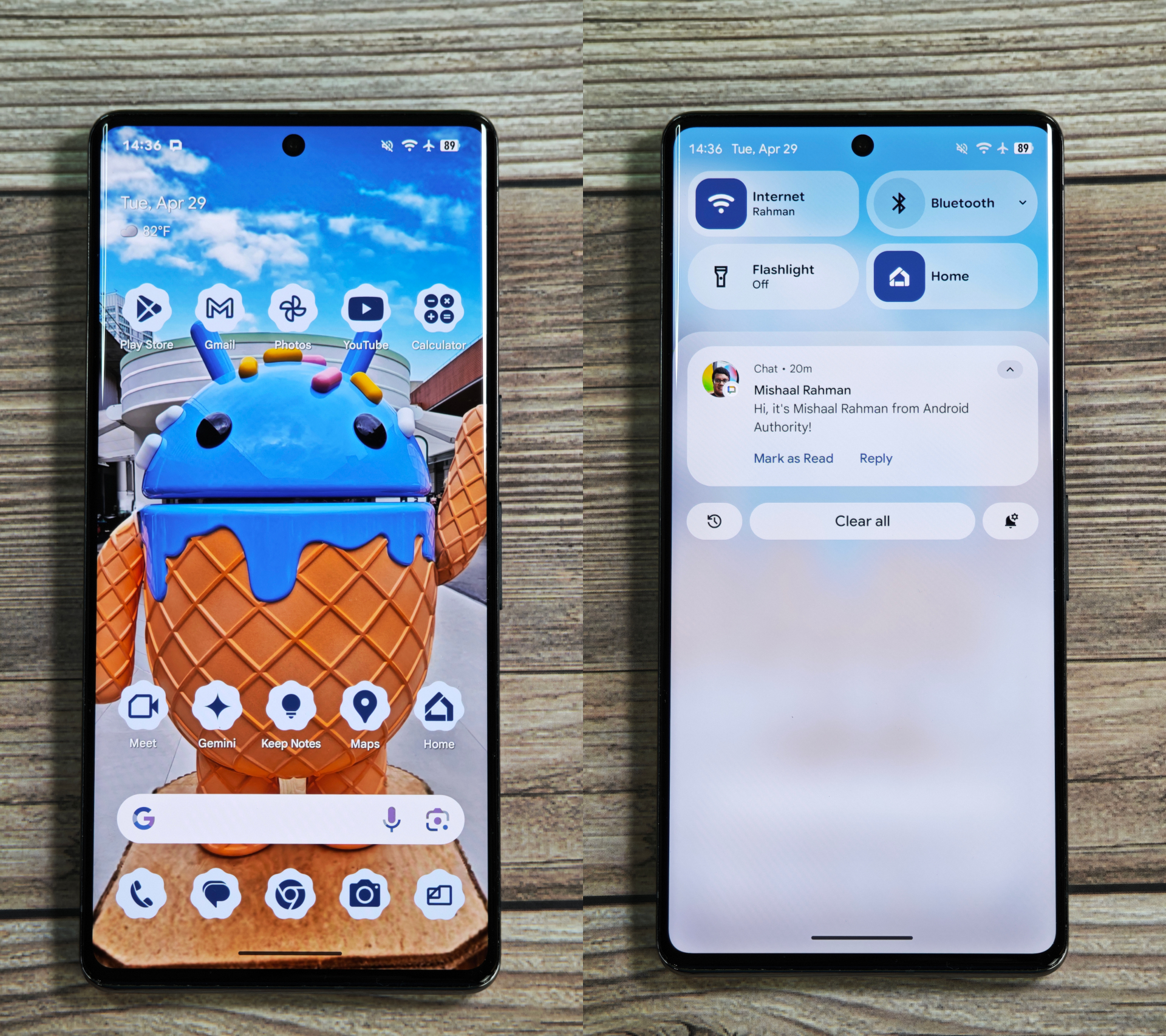 Android 15 QPR2 vs Android 16 DB4 - Pannello comandi rapidi - Sfocatura sfondo AA