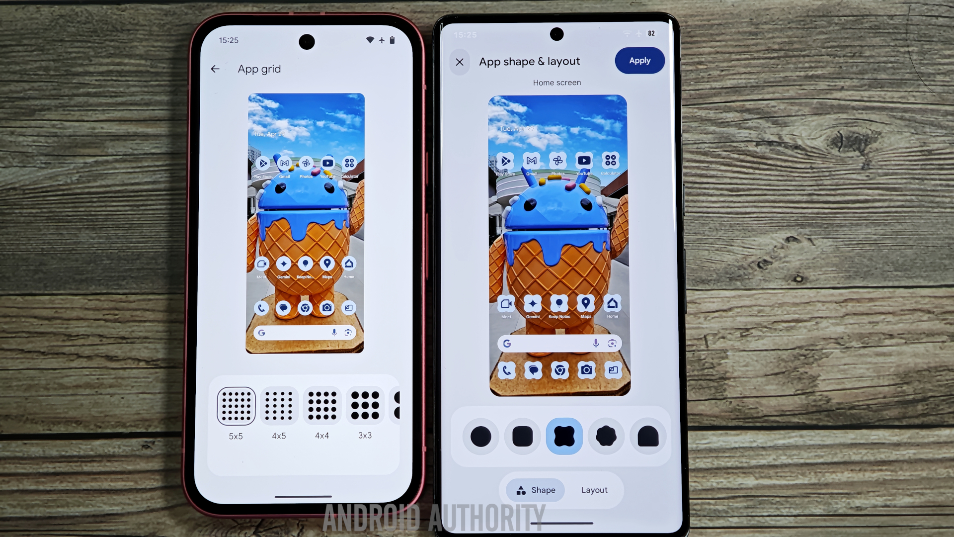 Android 15 QPR2 vs Android 16 DB4 - Sfondo e stile - forma icone