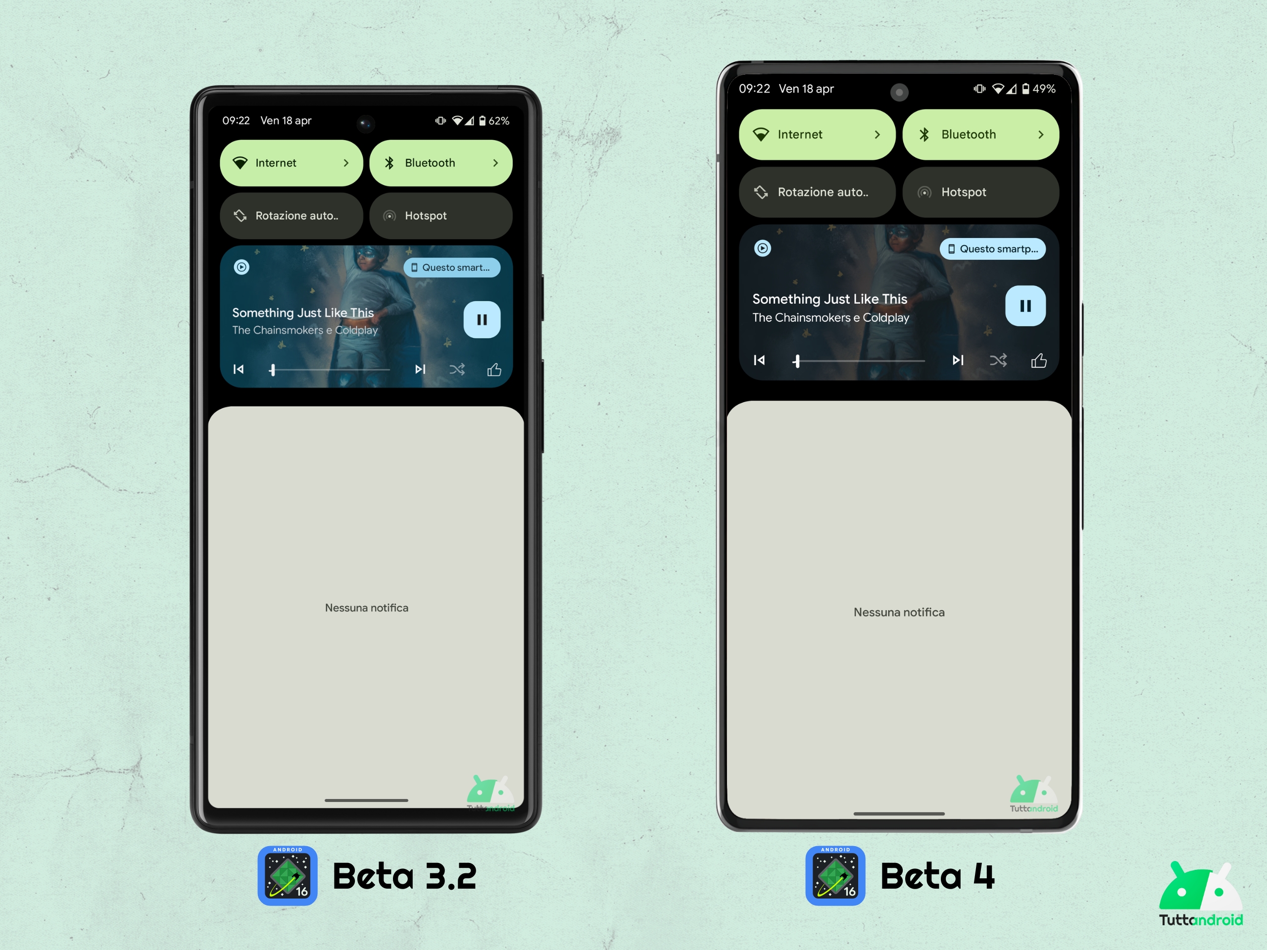 Android 16 beta 4 - Lettore multimediale più scuro