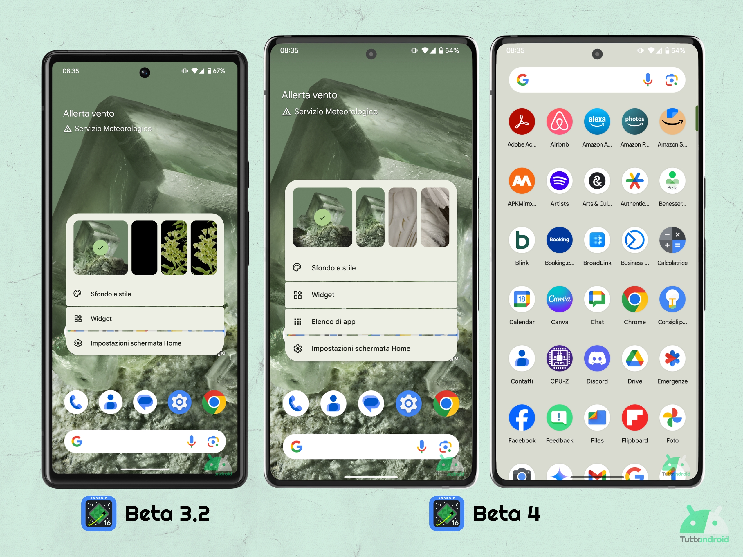 Android 16 beta 4 - Pixel Launcher - Elenco di app