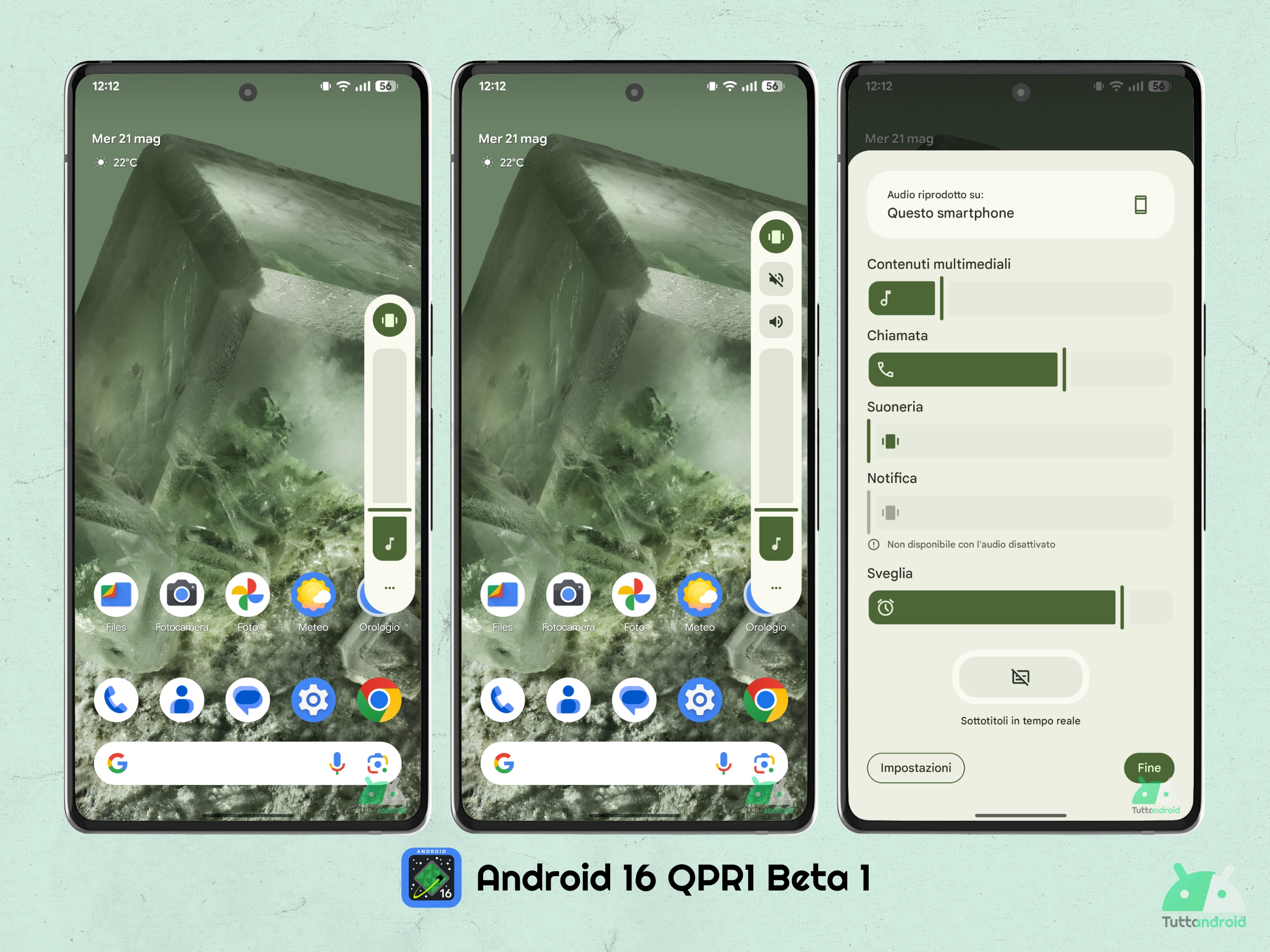 Android 16 QPR1 - Beta 1 - Slider e pannello volume