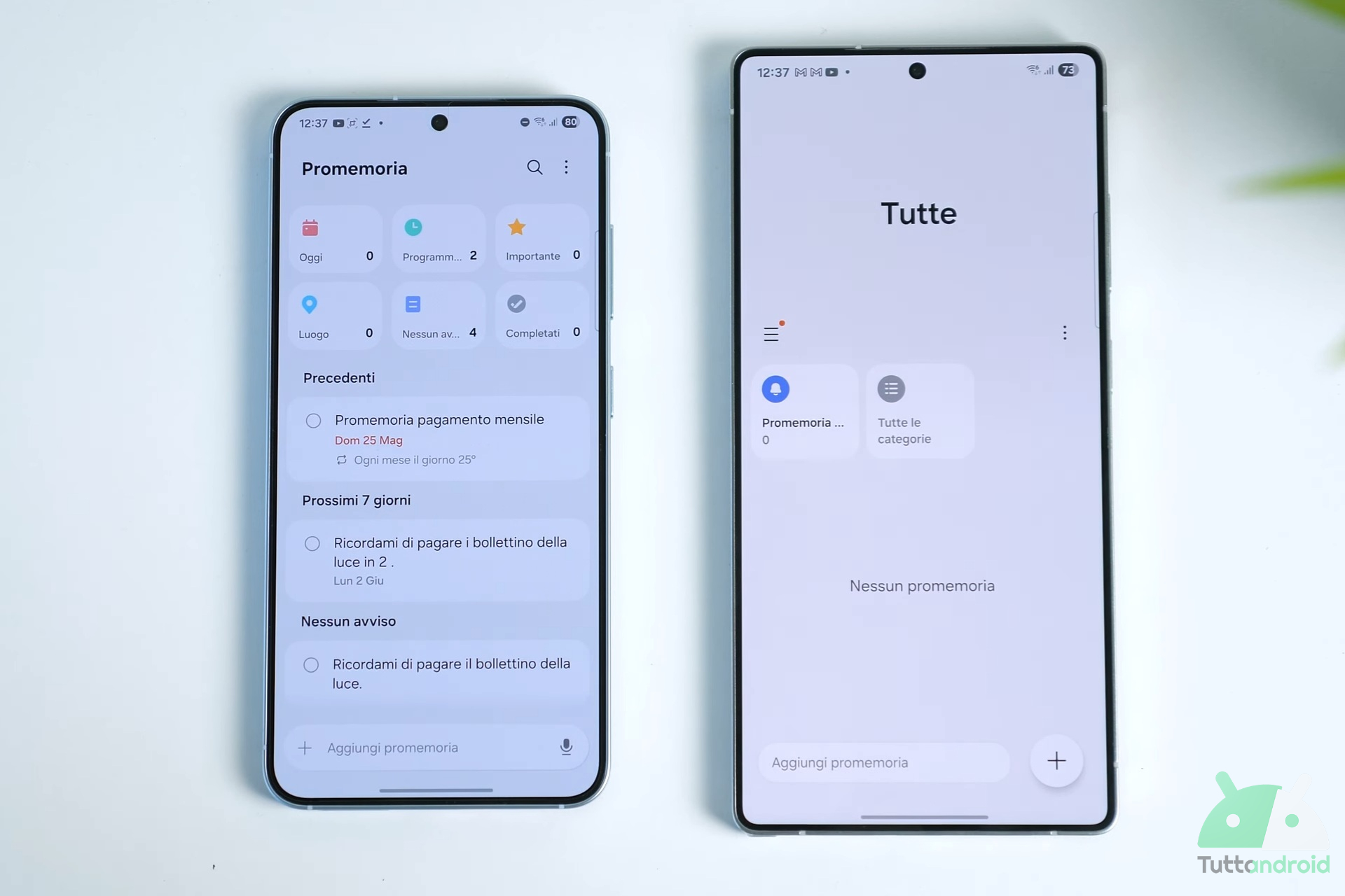 Samsung One UI 8 - beta 1 - app Promemoria