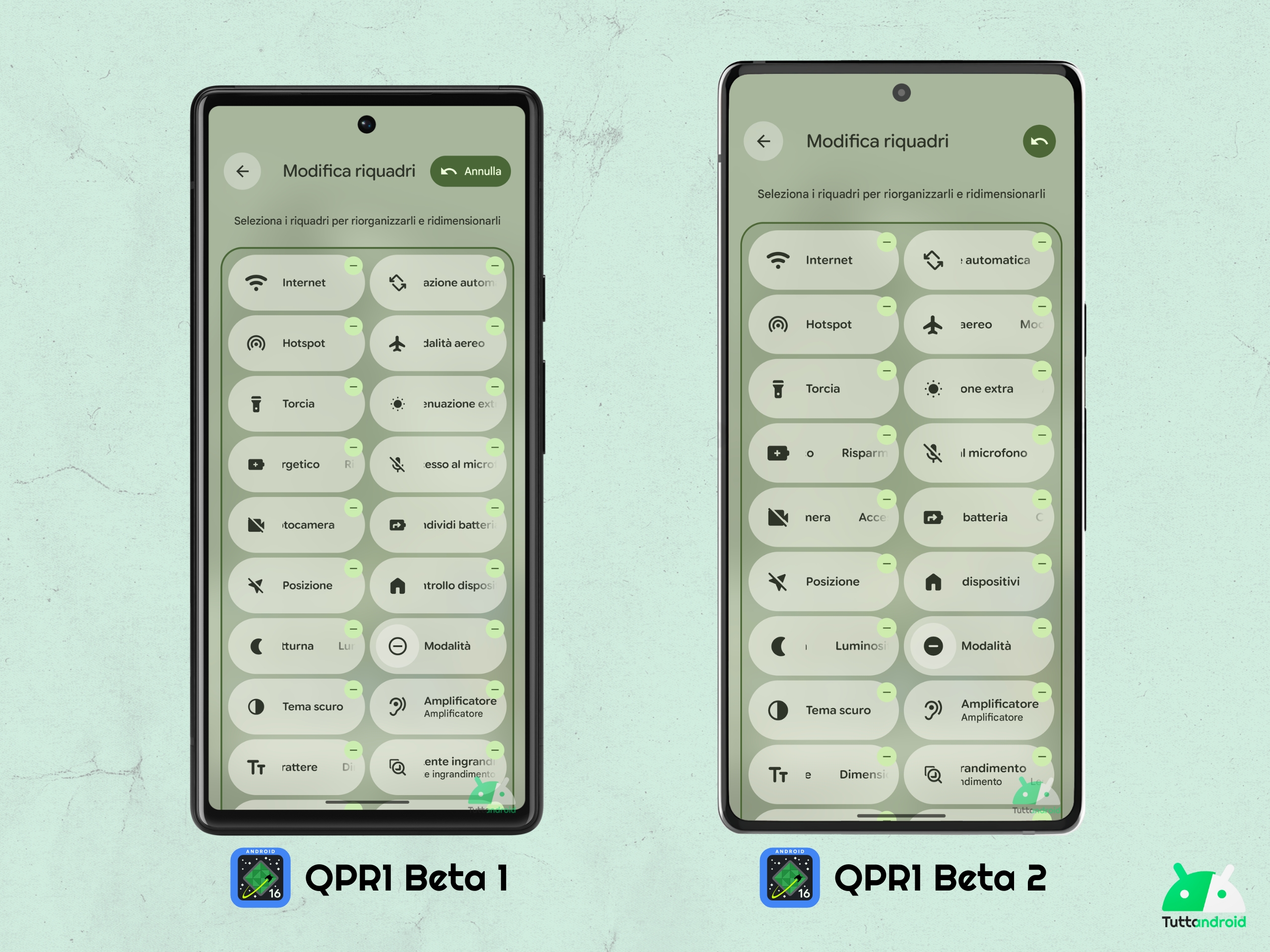 Android 16 QPR1 - Beta 2 - Centro comandi rapidi