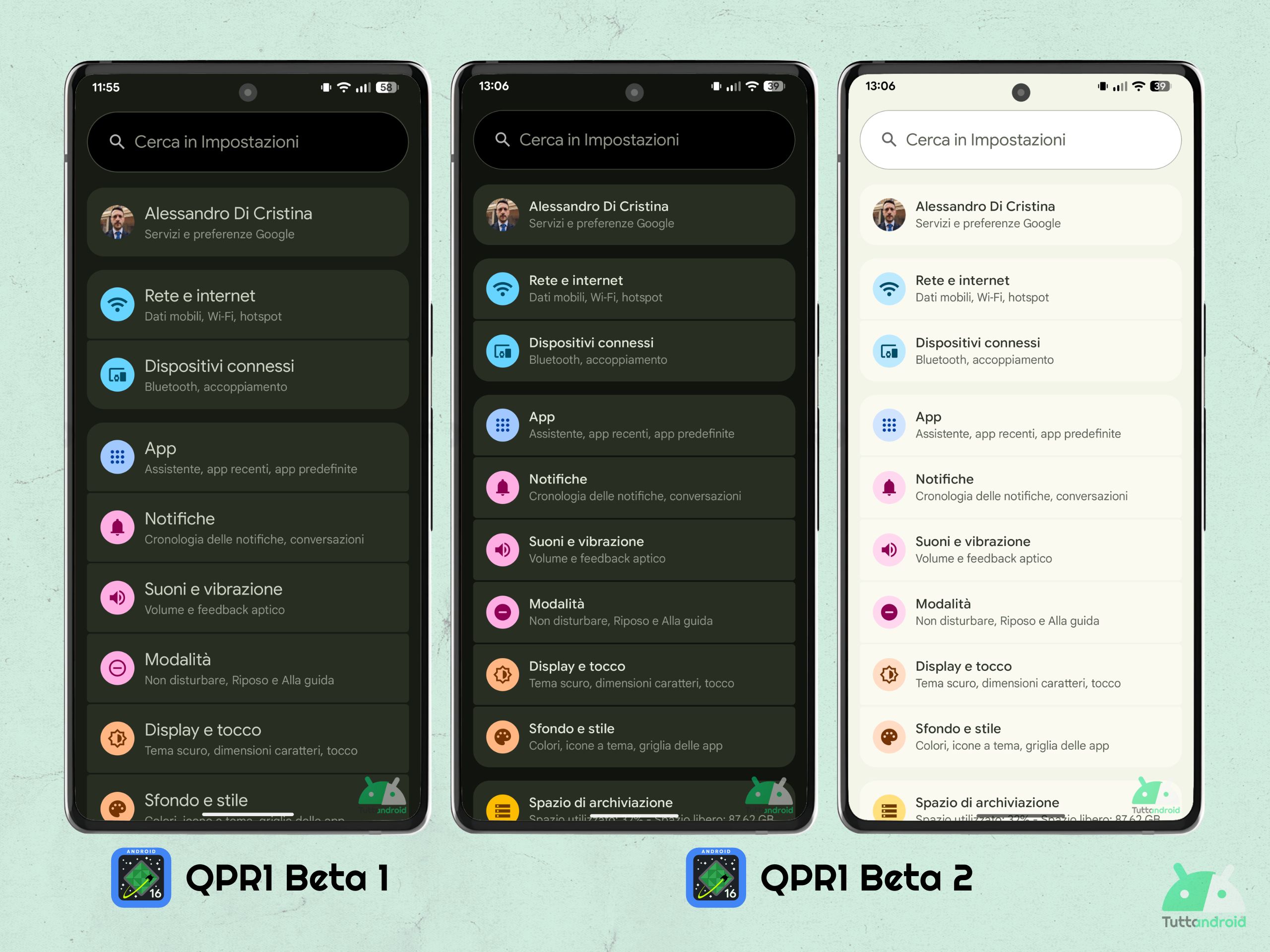 Android 16 QPR1 - Beta 2 - Impostazioni di sistema