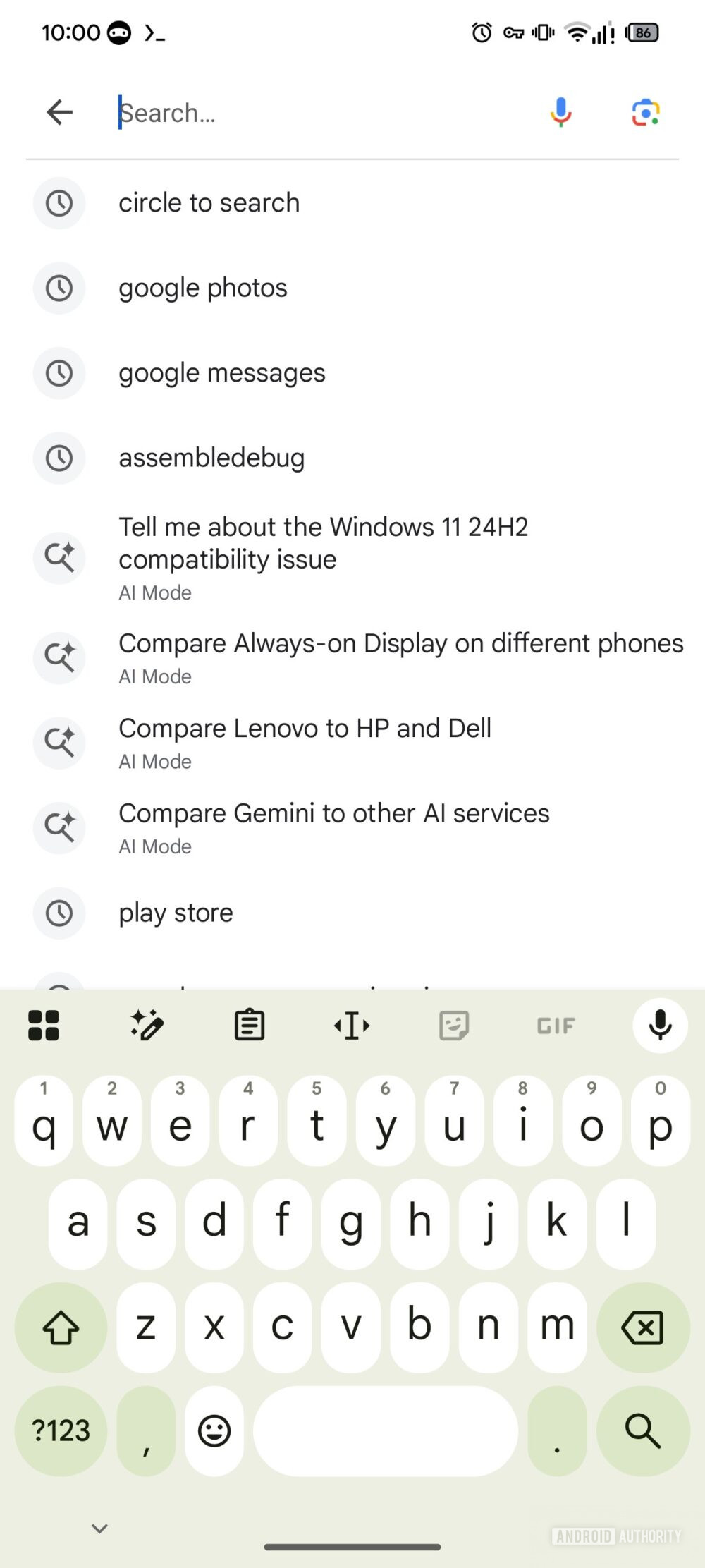 App Google v16.23.69 - nuovo design suggerimenti ricerca AA