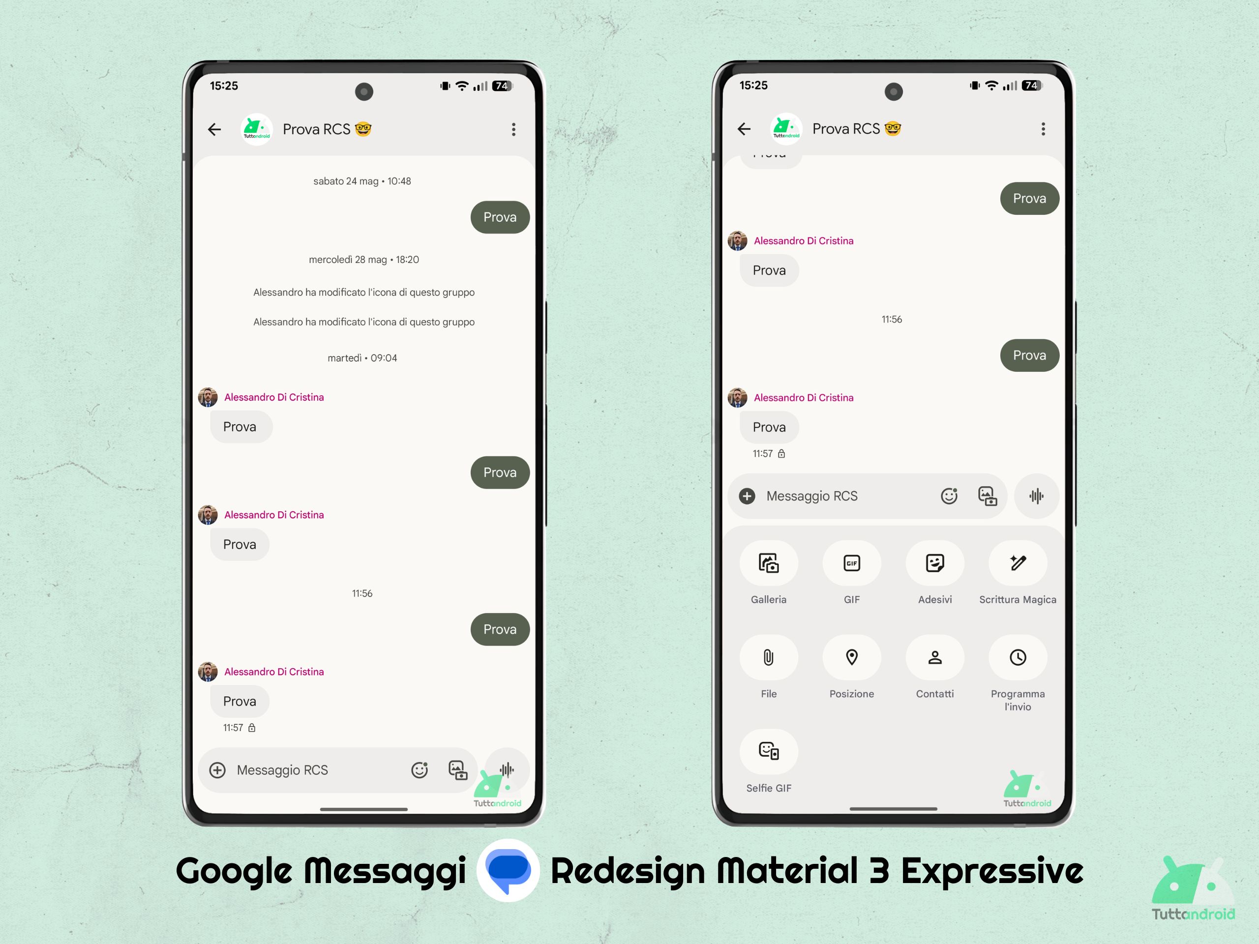 Google Messaggi v202505602_05_RC00 beta - Redesign Material 3 Expressive - Chat singola