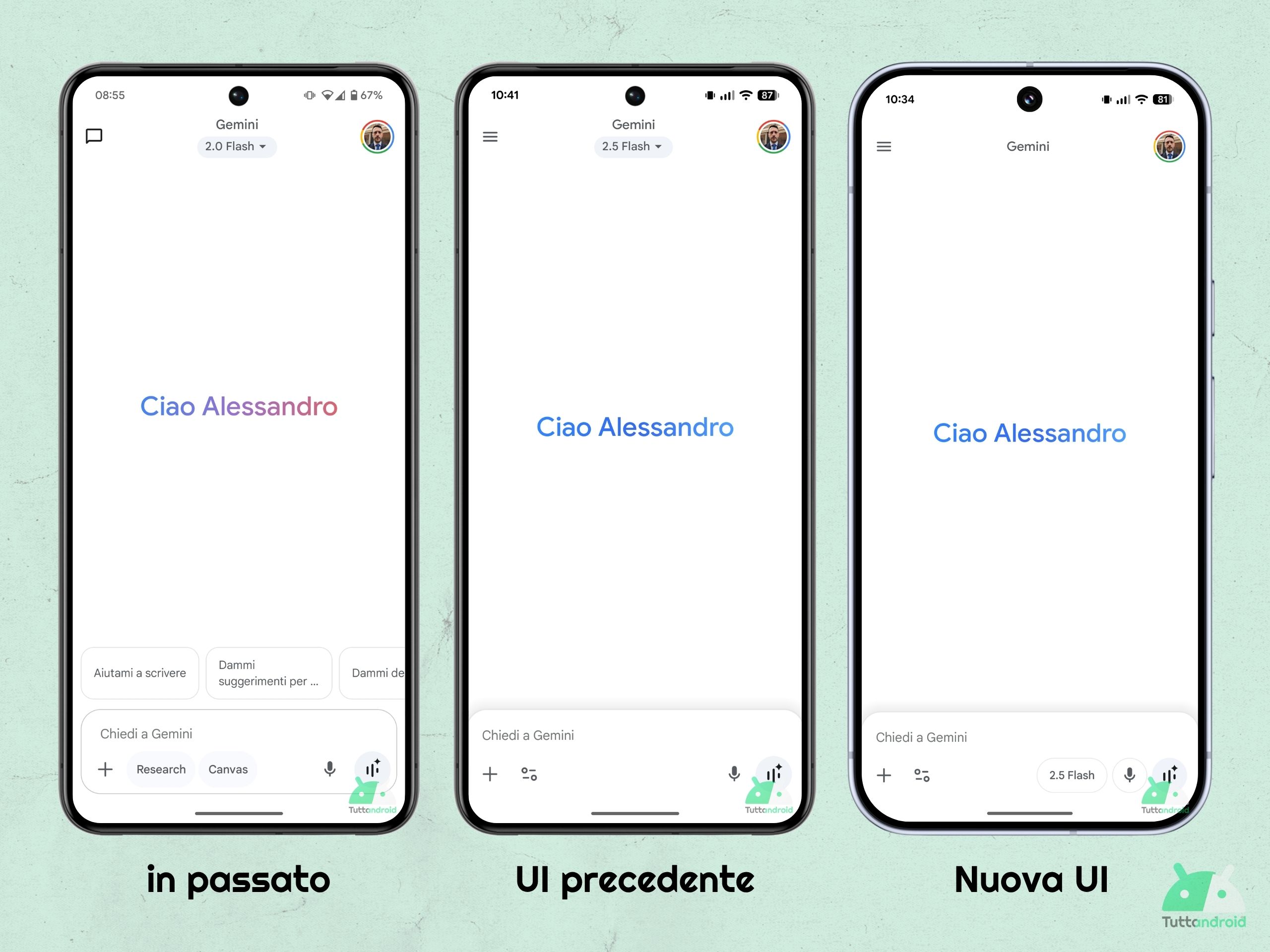 App Gemini - evoluzione casella immissione testuale